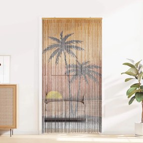 rovaros ajtófüggöny pálmafa nyomtatás 100x220 cm bambusz