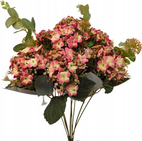 Rózsaszín művirág csokor 42 cm, kiegészítőkkel