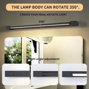 Brilagi-LED Fürdőszobai tükörvilágítás AQUA LINE LED/24W/230V 90 cm IP44 fekete