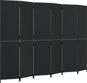 vidaXL fekete 6-paneles polyrattan térelválasztó