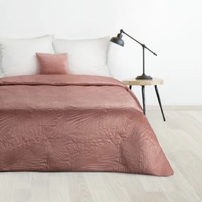 Luiz4 bársony ágytakaró pálmalevél mintával Rózsaszín 170x210 cm