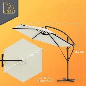 Deuba Alu Ø330 cm-es kerti napernyő - krémszínű