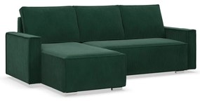 Lucca sarokkanapé, kordbársony, univerzális oldal, zöld
