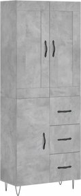 vidaXL betonszürke szerelt fa magasszekrény 69,5 x 34 x 180 cm