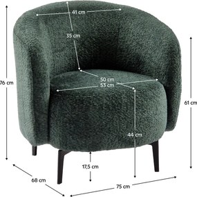 Fotel, zöld/fekete, PRESO