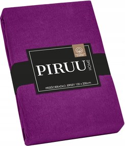 Gumis Jersey Lepedő 120x200 cm Pamut Szilva Színű Minőség