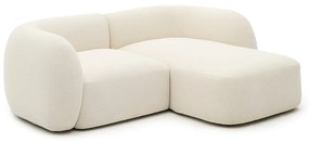 Krémszínű zsenília sarokkanapé (jobb oldali-heverő résszel) Martina – Kave Home