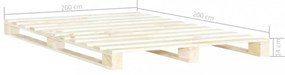 tömör fenyőfa raklap ágykeret 200 x 200 cm