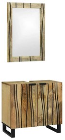 Fürdőszoba bútor szett polcokkal 2 pcs Barna 62 x 33 x 58 cm