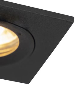 Okos süllyesztett spotlámpa fekete szögletes IP44, Wifi GU10-zel - Xena