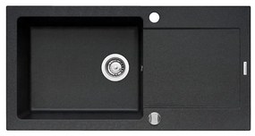 Pyramis 70089601 - MIDO 100x50 cm gránit konyhai mosogató, fekete