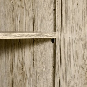 HOMCOM Konyhai Buffet Konyhaszekrény Több tárolóval 2 Ajtóval 3 Fiókkal 3 Polccal + Nagy Pult 90L x 39W x 169H cm Kéttonos Világos Tölgy-Szürke | Aoso