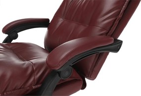 Irodai szék lábtartóval, textilbőr bordó, DRAKE