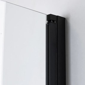 Stuxi Bari Black 80x100 aszimmetrikus nyílóajtós zuhanykabin 6 mm vízlepergető biztonsági üveggel, matt fekete