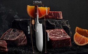 Ac&amp;l rozsdamentes acél konyhakés zöldség-gyümölcs húshoz 17,5 cm