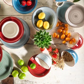 Mäser 6 db-os tálkészlet Bel Tempo 14 cm, piros