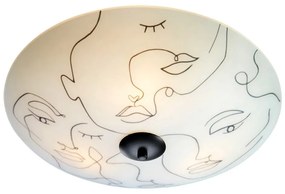 Fehér mennyezeti lámpa üveg búrával 43x43 cm Messy Family - Markslöjd