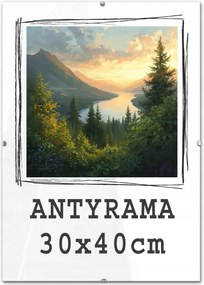 Antirama 30x40 cm plexi, klipszekkel