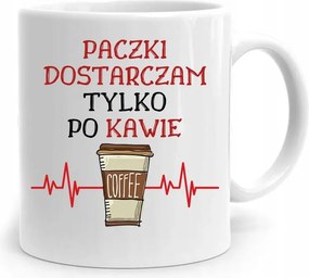 Ajándék Bögre Futárnak Kávé Után Szállítom, fényképes nyomattal