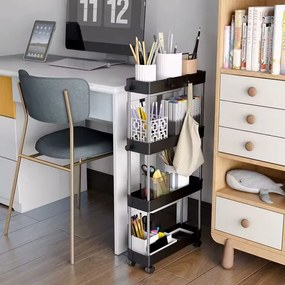 Praktikus kerekes polc - fekete