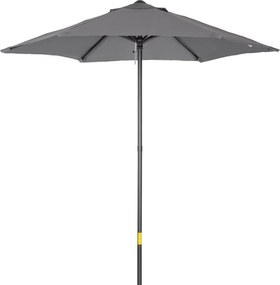 Outsunny 196 cm-es, hatágú ernyő erkélyre, strandernyő, szélálló, stabil piaci ernyő, forgatóernyő, napvédő a strandra, erkélyre és kertbe, Sötétszürk