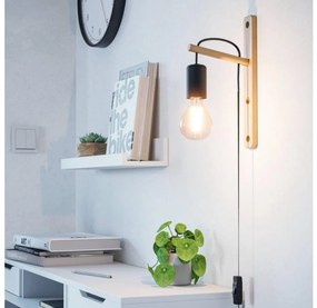 Eglo 44013 - Fali lámpa POCKLEY 1xE27/10W/230V barna/fekete