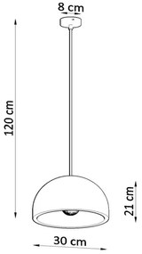 Sollux SL.0847 - PABLITO 1xE27/60W/230V beton mennyezeti lámpa kábellel