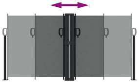 antracitszürke behúzható oldalsó napellenző 120 x 1000 cm