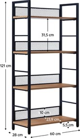 Polcállvány, fekete/tölgy, KELER TYP 1