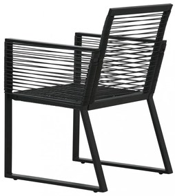 3 részes fekete PVC rattan kültéri étkezőgarnitúra