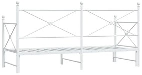 Daybed with Trundle without Mattress White 80x200 cm acél