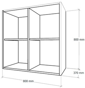 Boxie nyitott fali szekrény 80x80x37 cm antracit