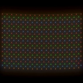 színes kültéri hálós karácsonyi világítás 306 LED-del 3 x 3 m