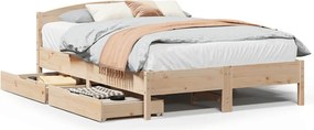 vidaXL tömör fenyőfa ágykeret ágy matrac nélkül 120 x 200 cm