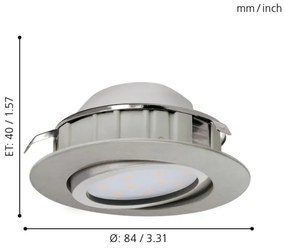 Eglo 95859- SET 3x LED Beépíthető lámpa PINEDA 1xLED/6W/230V
