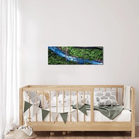 Kép - folyó a hegyek között, Kaukázus, Oroszország (órával) (90x30 cm)