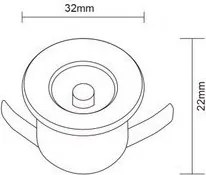 UNIVERSO Mini spot lámpatest 1w zöld 80lm 30° IP20 Ezüst D31x22mm kivágás:D28mm