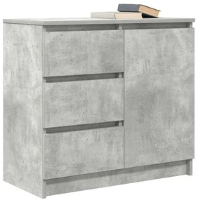 betonszürke szerelt fa tálalószekrény fiókos 71x35x65 cm