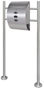 Rozsdamentes acél postaláda állványon