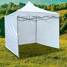 Procart Kerti sátor, quick tent 3 oldalfal, méret 3x3x3 m, állítható magasságú, acél váz, fehér