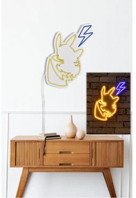 Műanyag LED-es fali dekoráció, Pikachu - Sárga Blue