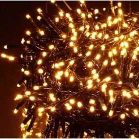 20 m-es 1000 LED-es BOA fényfüzér, kültéri-beltéri hálózati, időzíthető 6/18 órás, 8 féle fényjátékkal, időzíthető, meleg fehér, IP44