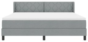 Boxspring Ágy matrac kényelmes, világosszürke színben, 180 x 200 cm-es szövet