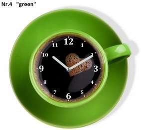 Konyhai óra kávés csésze formájú Zöld