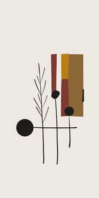 Poszter 50x100cm Fekete Lineáris Ágak