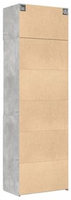 betonszürke szerelt fa tárolószekrény 70 x 42,5 x 225 cm