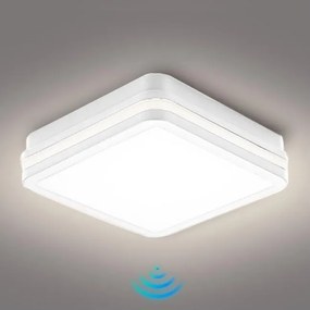 Brilagi - LED kültéri lámpatest érzékelővel BENE LED/24W/230V 26x26 cm fehér IP54