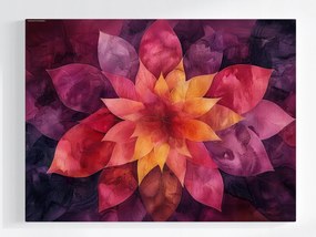 Poszter Virág Mandala Absztrakt Lila Piros 80x60