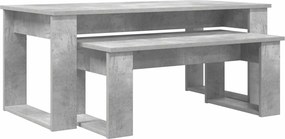 vidaXL Kávasztal Szett 2 pcs Beton Szürke Faanyag