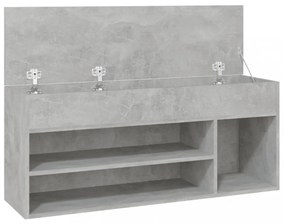 betonszürke szerelt fa cipőtároló pad 105 x 30 x 45 cm